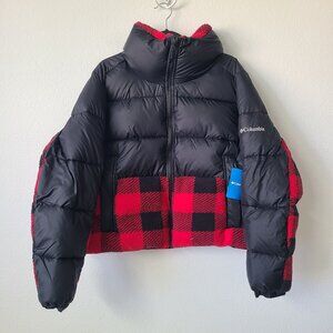 Columbia Womens Leadbetter Point Sherpa Hybrid Jacket Plus Size 1X Red Black